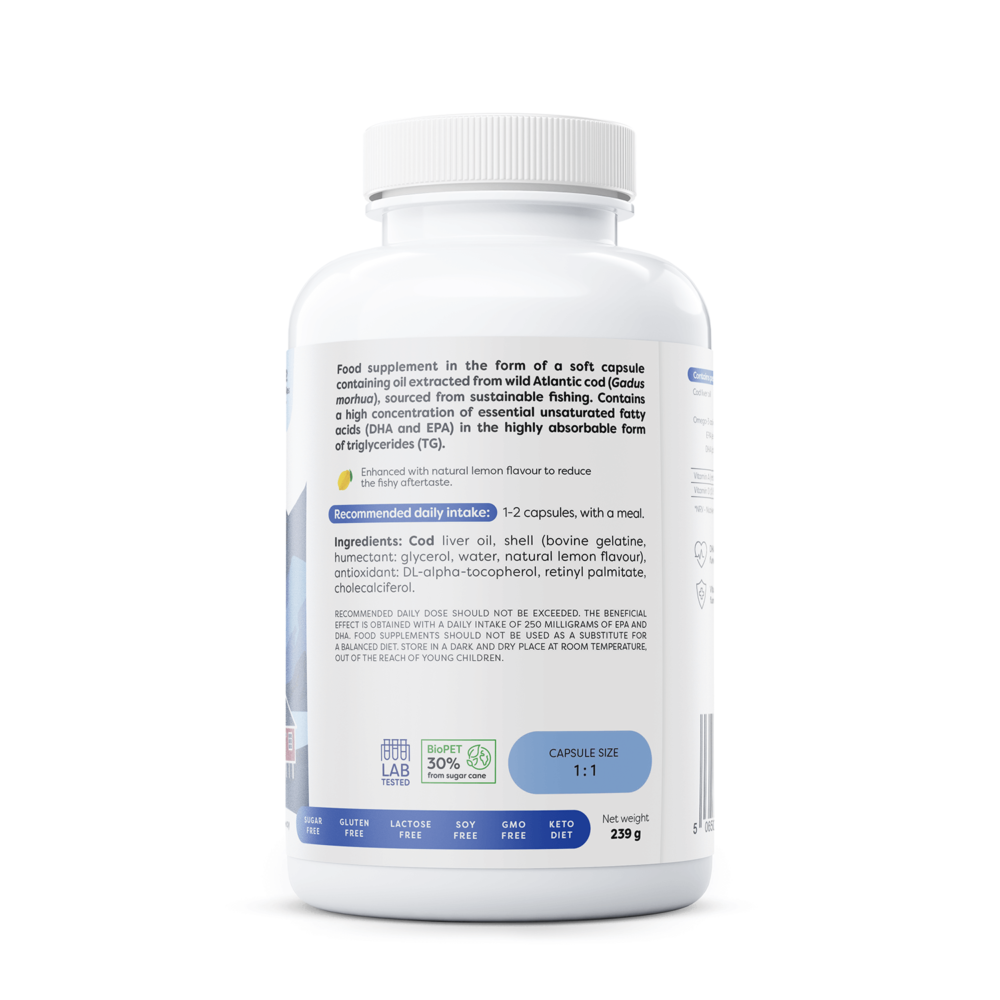 Norwegian Cod Liver Oil Softgels, 1000mg (Lemon) — изображение 3