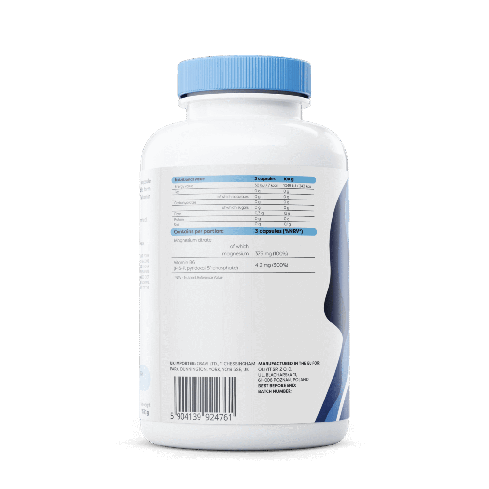 Magnesium Citrate + B6, 375mg + 4.2mg, 180 vcaps — изображение 2