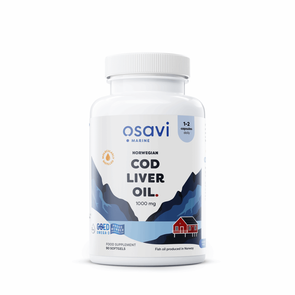 Norwegian Cod Liver Oil Softgels, 1000mg (Lemon) - 90 softgels