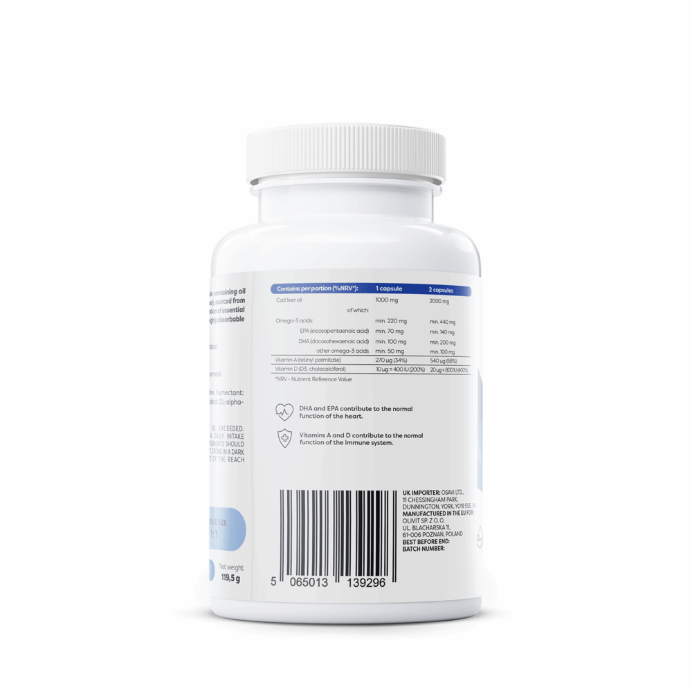 Norwegian Cod Liver Oil Softgels, 1000mg (Lemon) - 90 softgels — изображение 2