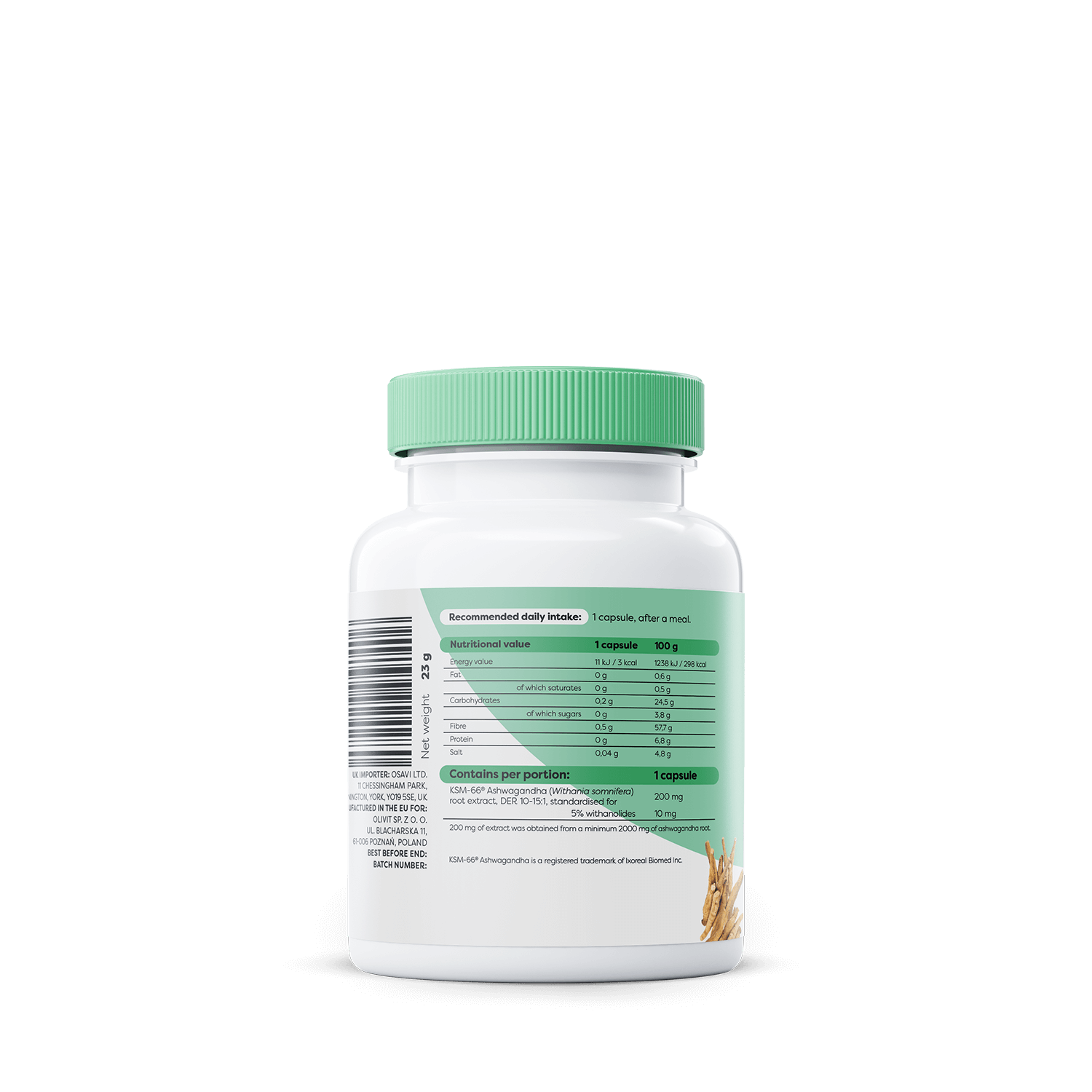 Ashwagandha KSM-66 - 60 vegan caps — изображение 2