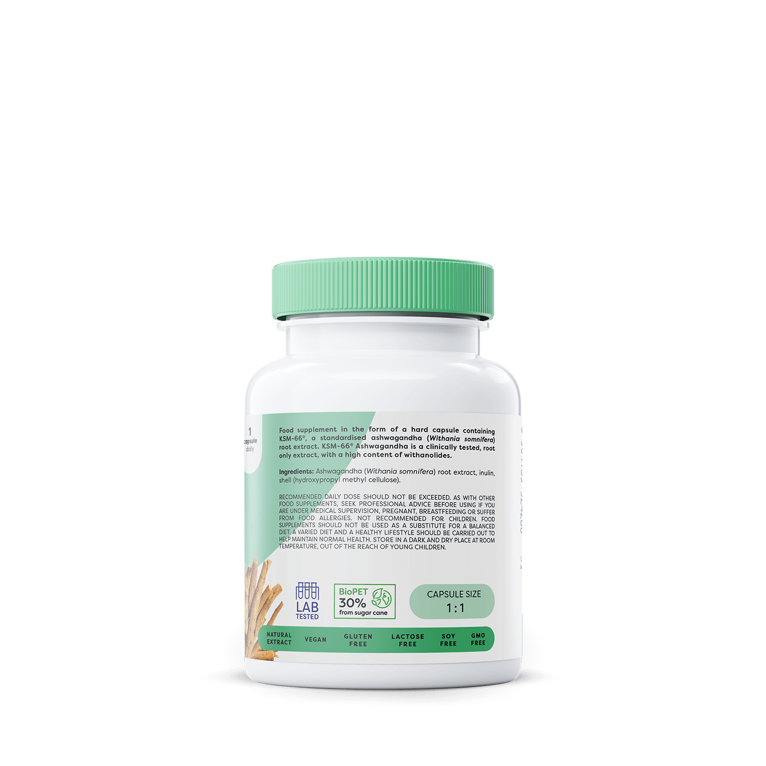 Ashwagandha KSM-66 - 60 vegan caps — изображение 3