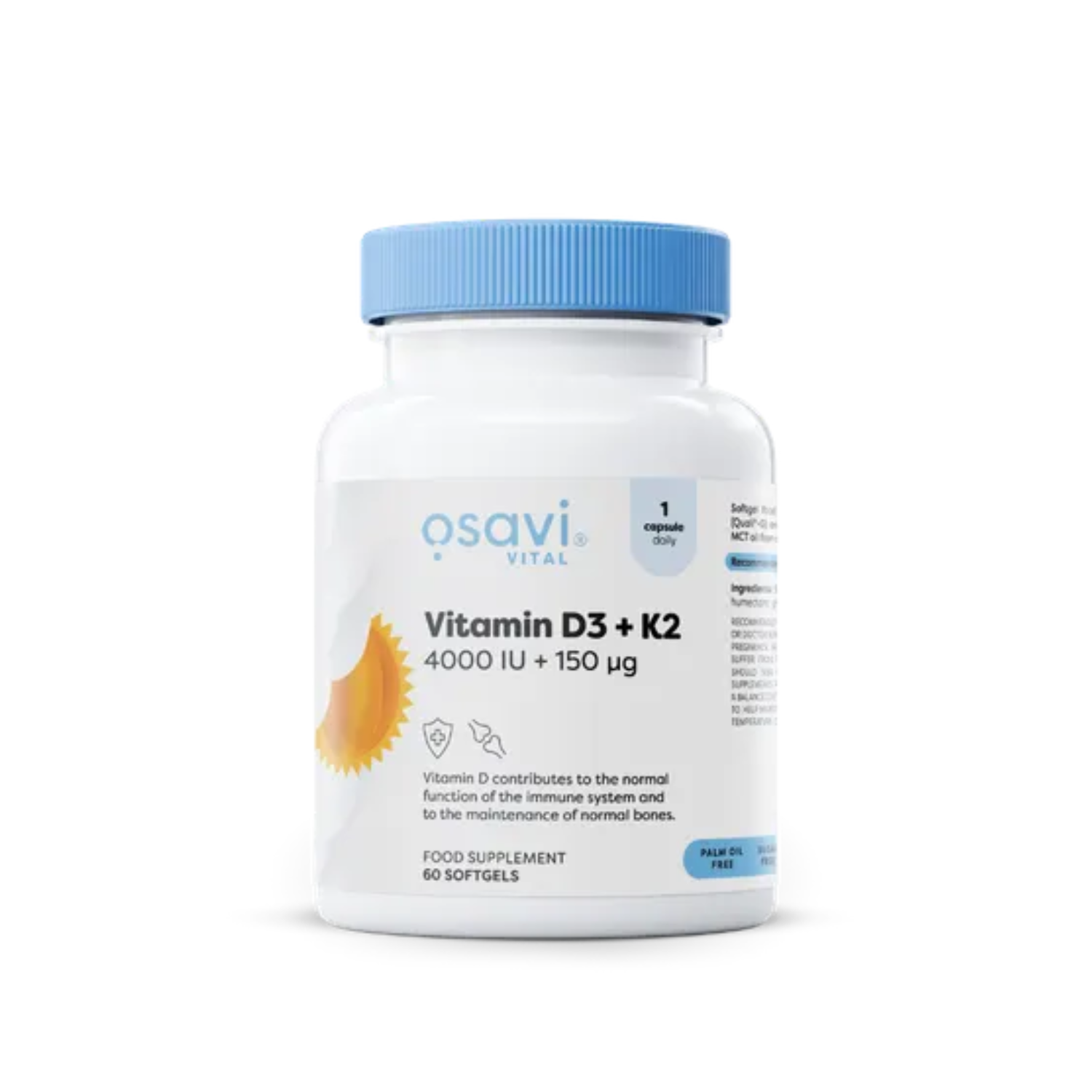 Vitamin D3 + K2, 4000IU + 150mcg - 60 softgels