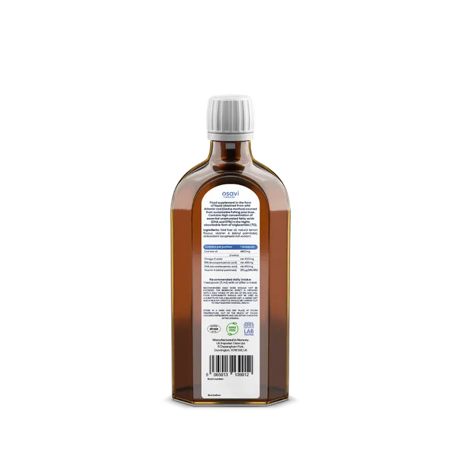 Norwegian Cod Liver Oil, 1000mg Omega 3 (Lemon) - 250 ml. — изображение 2